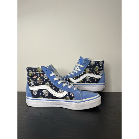 Vans Sk8 High Top Cosmic Astronaut Kid Shoes Sz 2.5 Blue Zip Side Lace Up #1120 - Picture 4 of 15